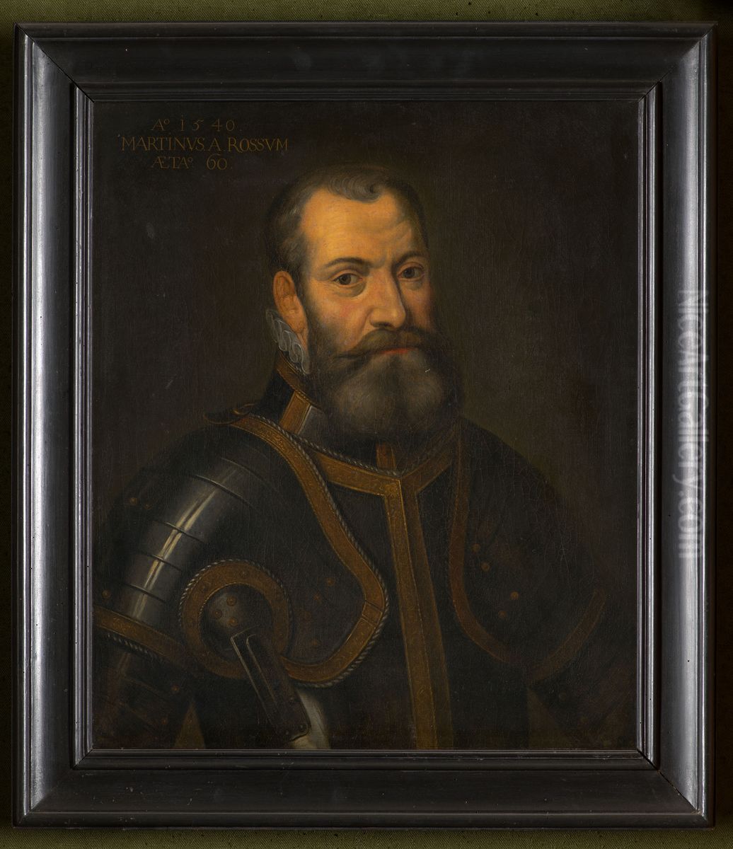 Portret van Marten van Rossem Oil Painting by Wouter Willem Boudewijn Jansen