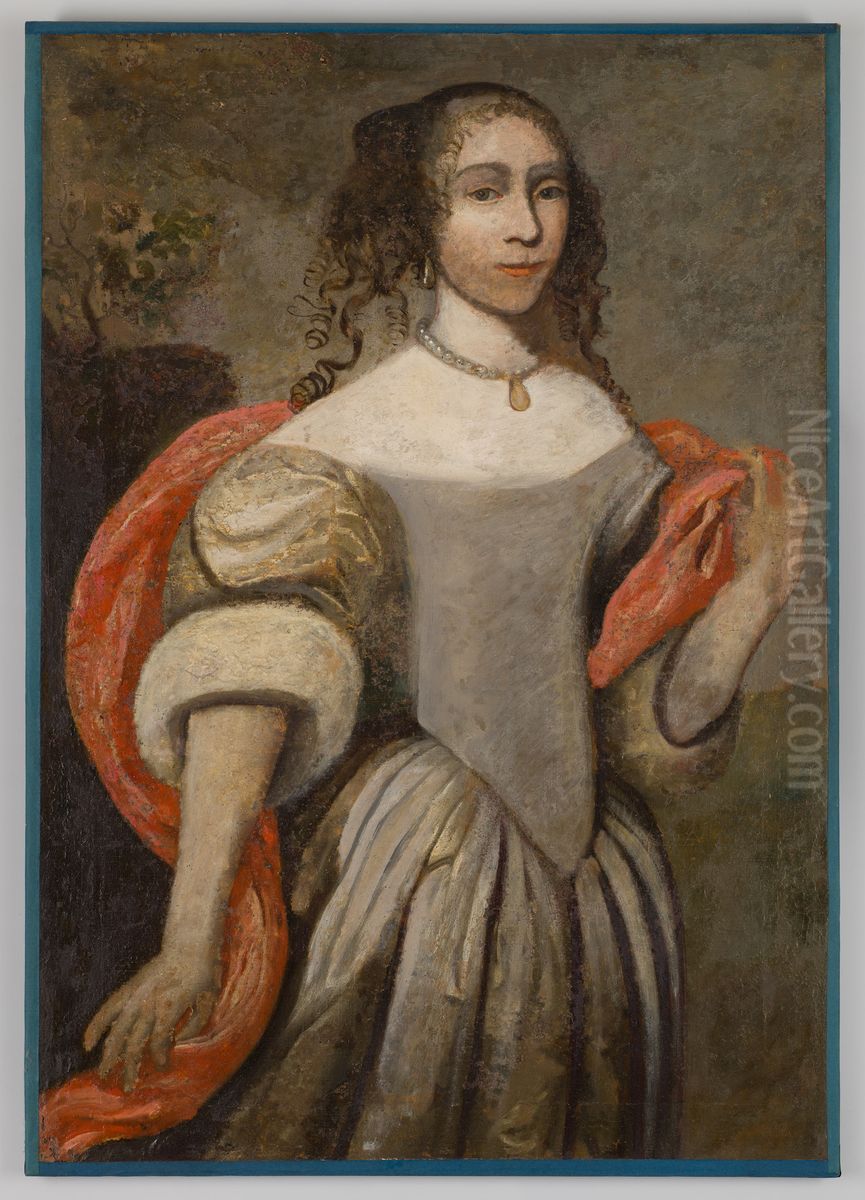 Portret van een onbekende dame Oil Painting by Geldersch Landschap en Kasteelen