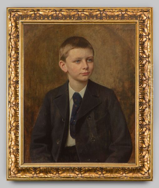 Portrait of Johann Heinrich Wilhelm ('Heinz') Lups (1885-1899) Oil Painting by Carl Rudolph Sohn