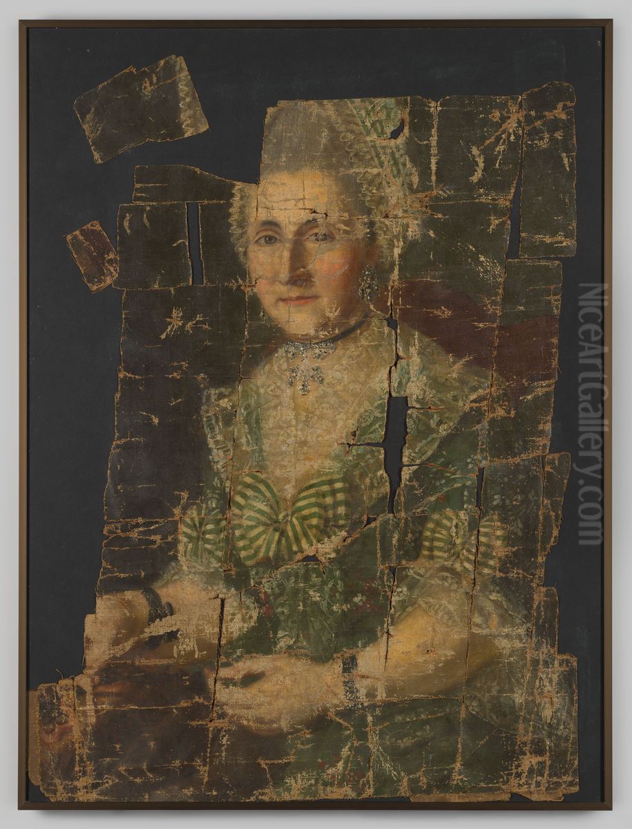 Portrait of a woman, probably Johanna Henrica Hoogland (1743-1795) Oil Painting by Geldersch Landschap en Kasteelen
