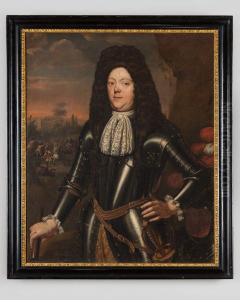 Portrait of Friedrich Wilhelm von der Borch (1647-1690) Oil Painting by Hermannus Collenius