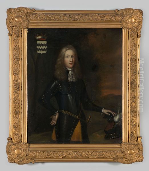 Portret van een man Oil Painting by Geldersch Landschap en Kasteelen