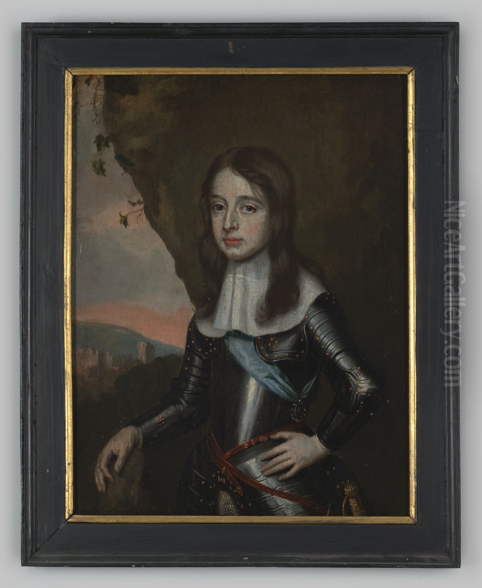 Portret van prins Willem III van Oranje Oil Painting by Johannes Mytens