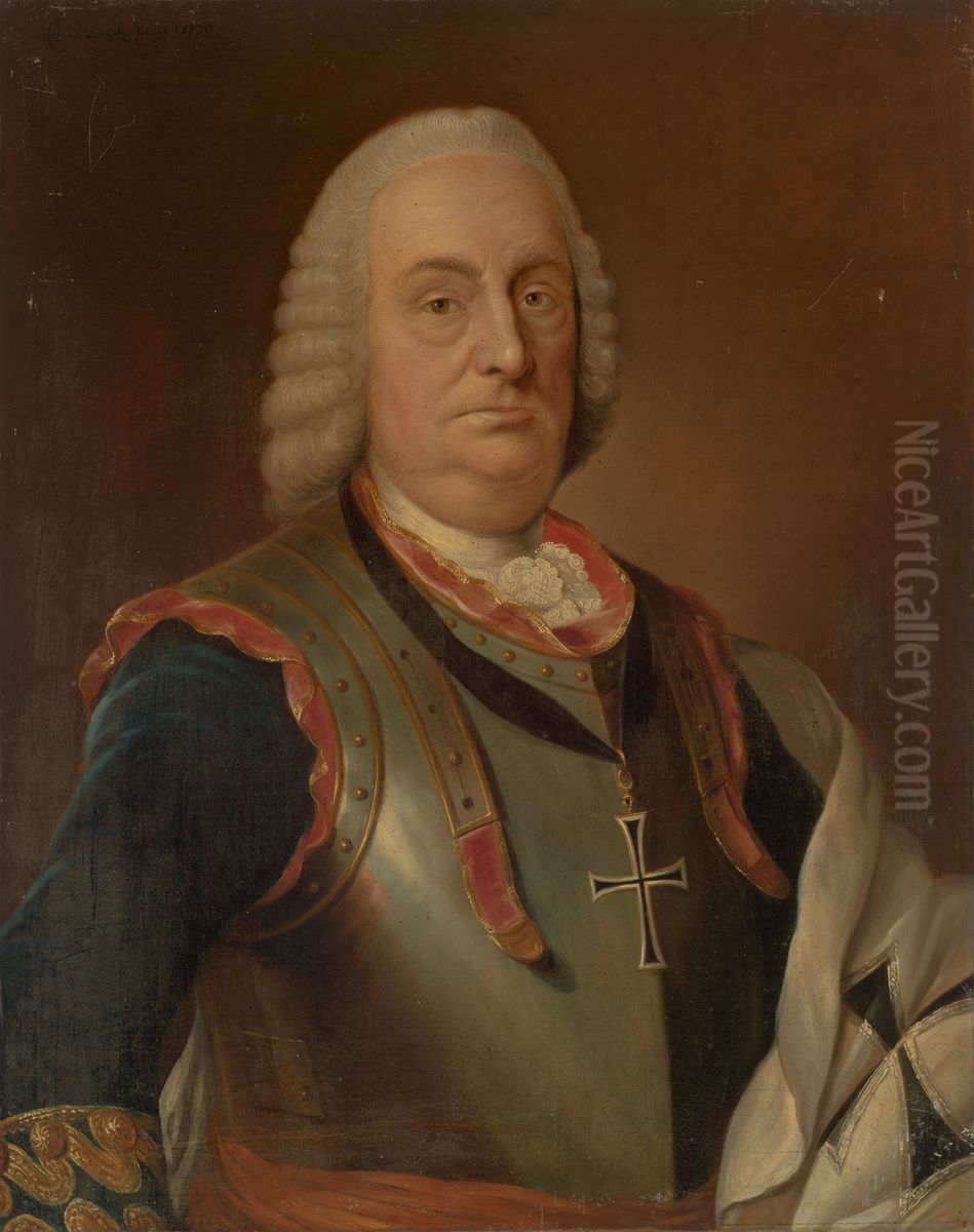 Portret van Frans Steven Carel van Randwijck Oil Painting by August Christian Hauck