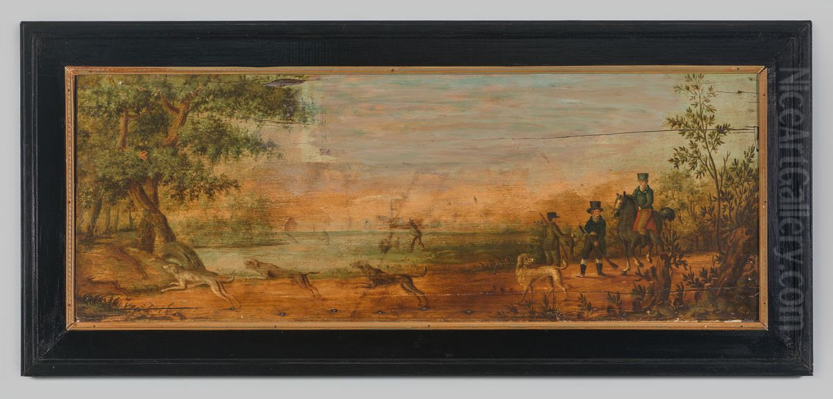 Jachttafereel met een man te paard Oil Painting by Geldersch Landschap en Kasteelen