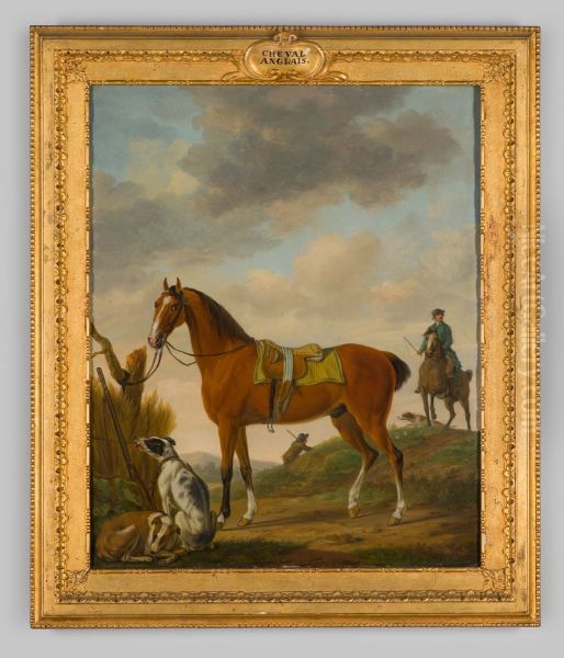 Engels paard Oil Painting by Tethart Philipp Christian Haag