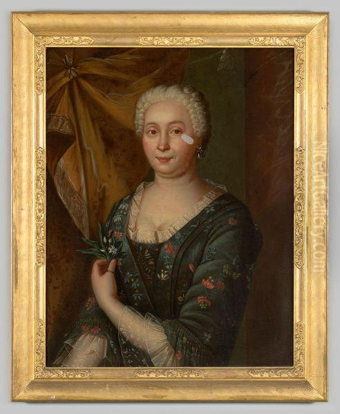 Portret van Catharina Mauritz Oil Painting by Willem Hengst