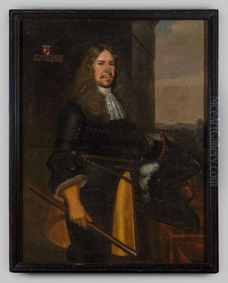 Portrait of Alexander des H.R. Rijksbaron van Spaen (1619-1692) Oil Painting by Geldersch Landschap en Kasteelen