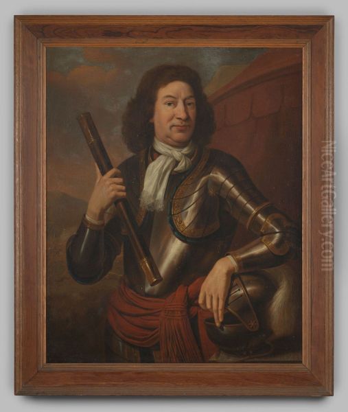 Portret van Hans Willem baron van Aylva Oil Painting by Geldersch Landschap en Kasteelen