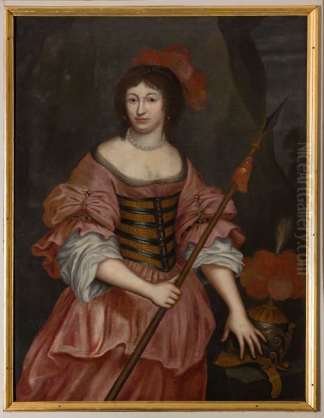 Portrait of Anna Margaretha van Bocholtz (1628-1692) Oil Painting by Geldersch Landschap en Kasteelen