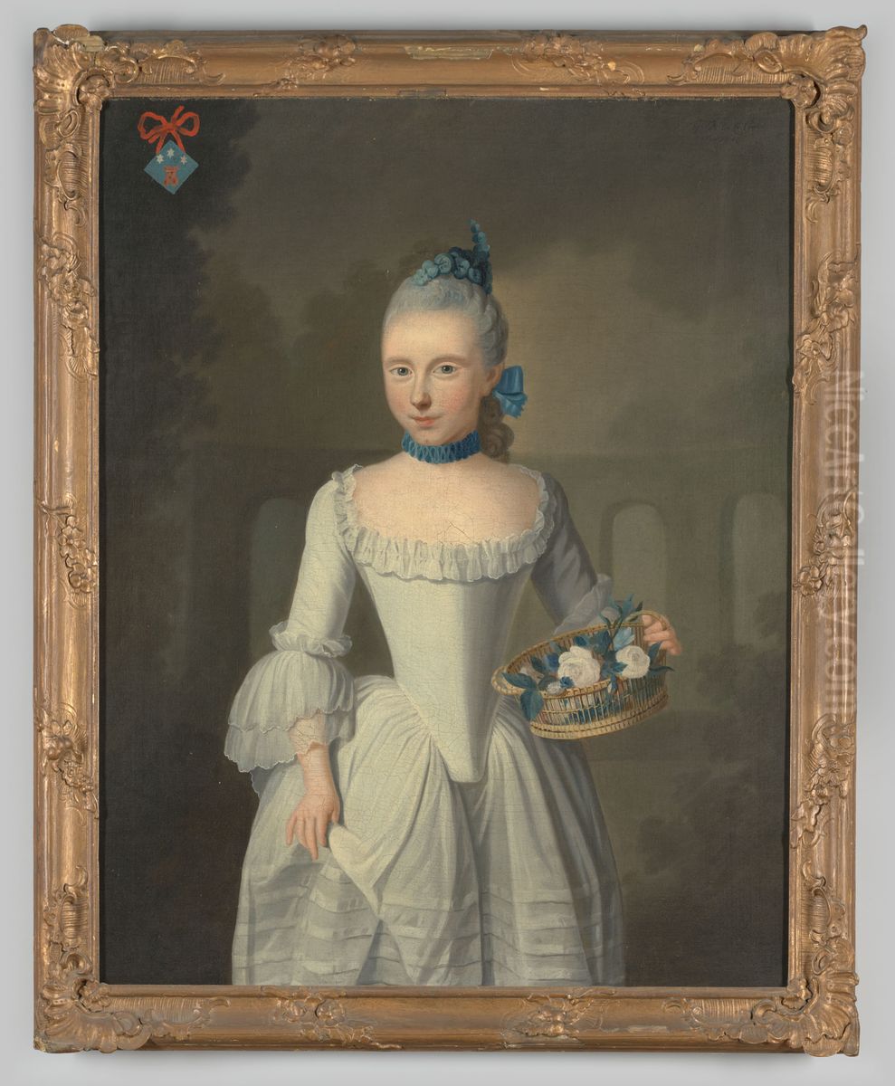 Portrait of Sara Cornelia Jacoba du Tour (1751-1811) Oil Painting by Pierre Frederic de la Croix