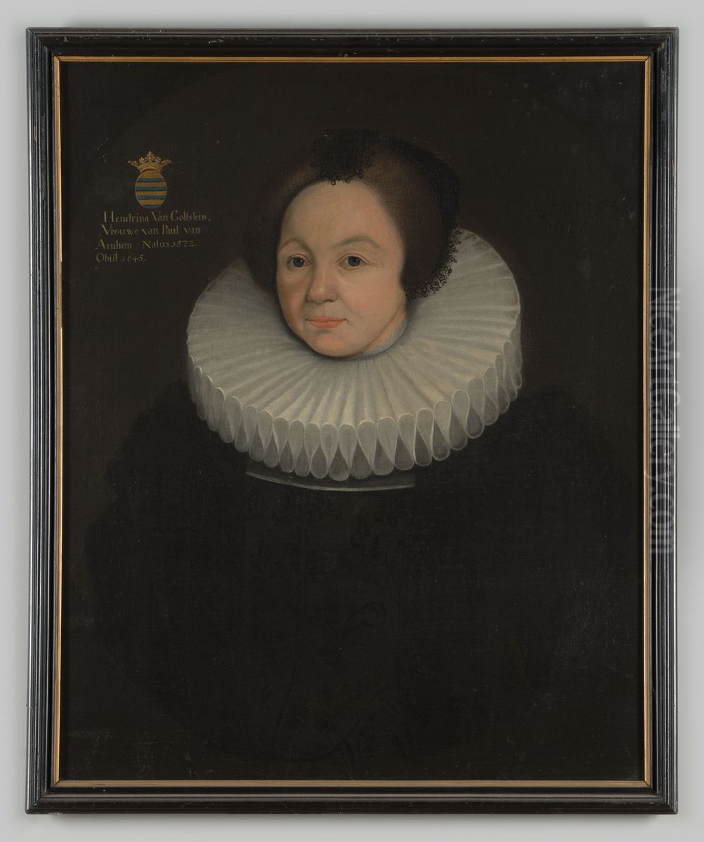 Portret van Hendrina van Goltstein Oil Painting by Geldersch Landschap en Kasteelen