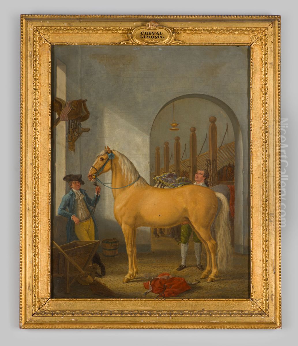 Limousin paard Oil Painting by Tethart Philipp Christian Haag