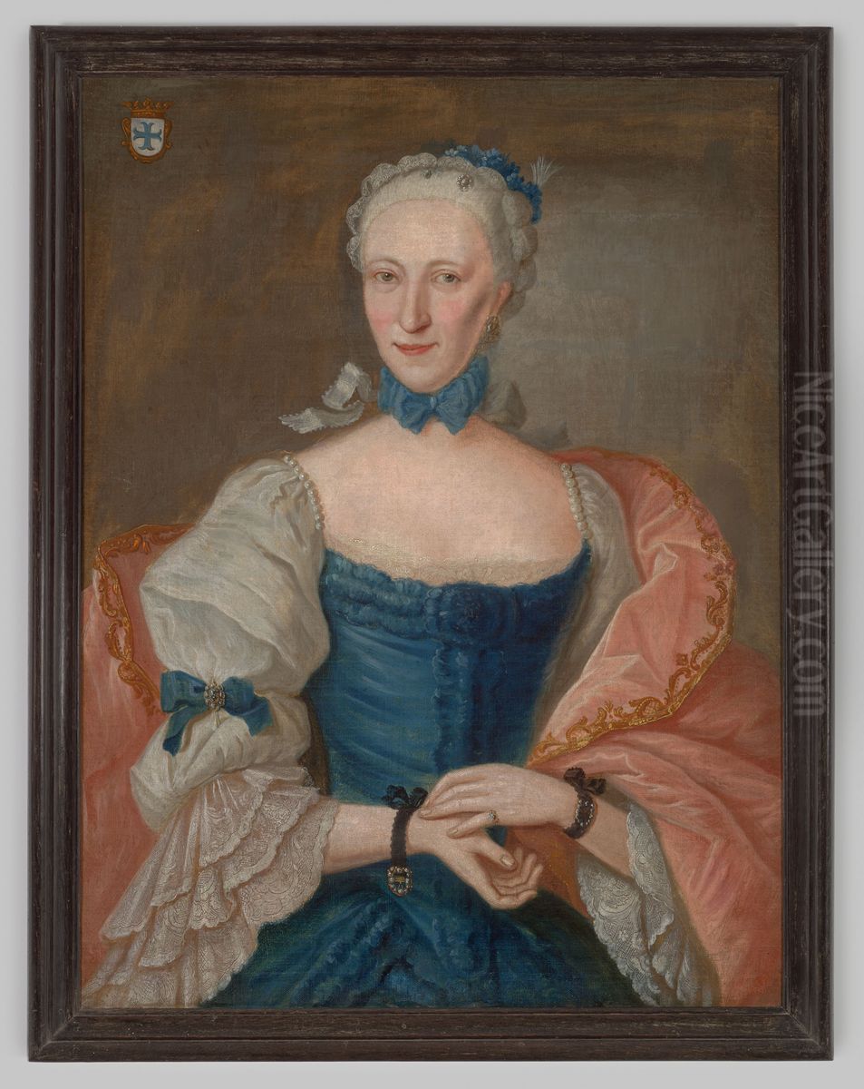 Portrait of Cornelia Simona van Doetinchem ( -1789) Oil Painting by J.L.P. Marquart
