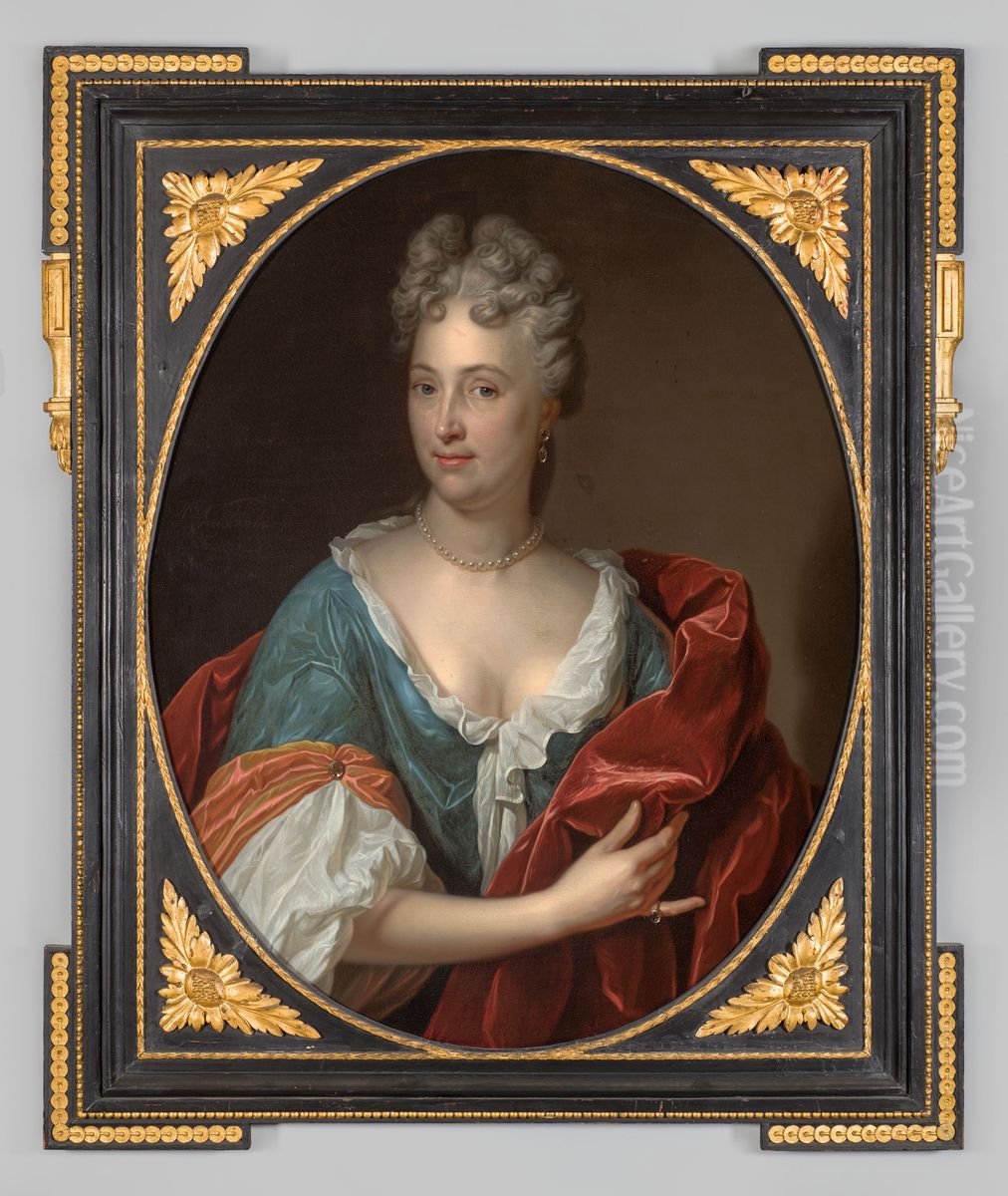Portrait of Maria Uylenbroek ( -1717) Oil Painting by Dirk Valkenburg