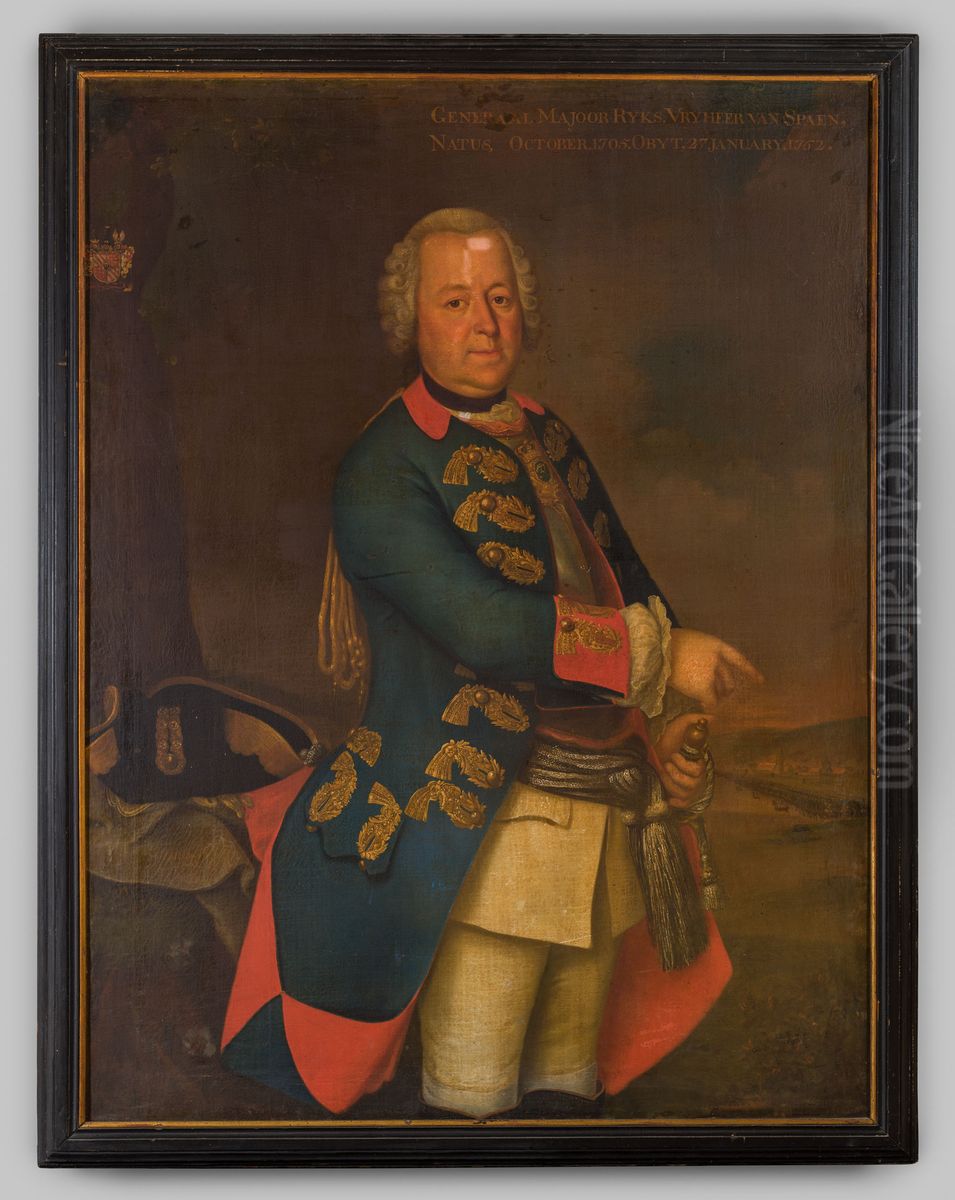 Portret van Johan Hendrik Frederik des H.R. Rijksvrijheer van Spaen Oil Painting by Johann Gottlieb Becker
