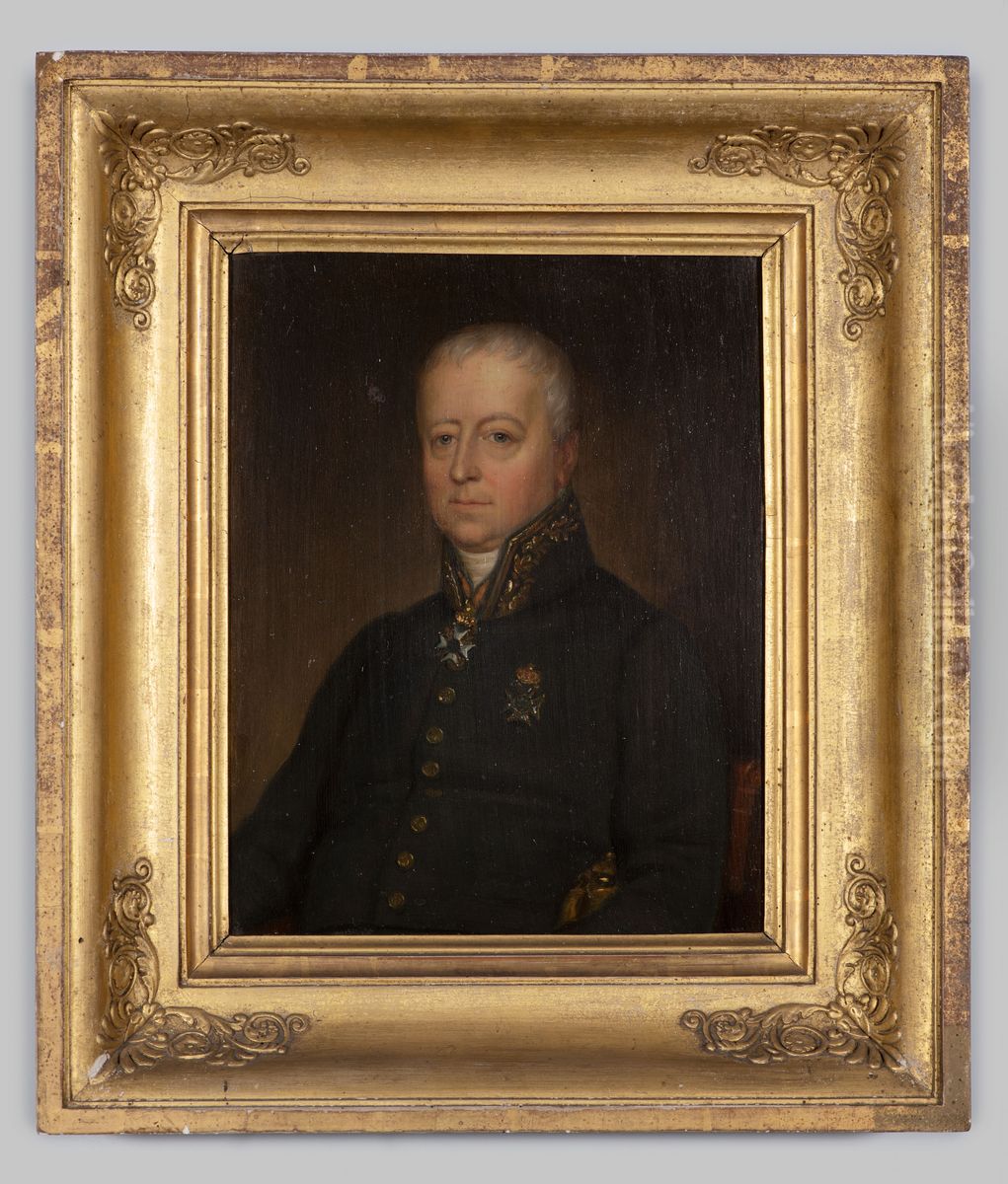 Portret van Willem Hendrik Alexander Carel baron van Heeckeren Oil Painting by Jan Baptist Van Der Hulst