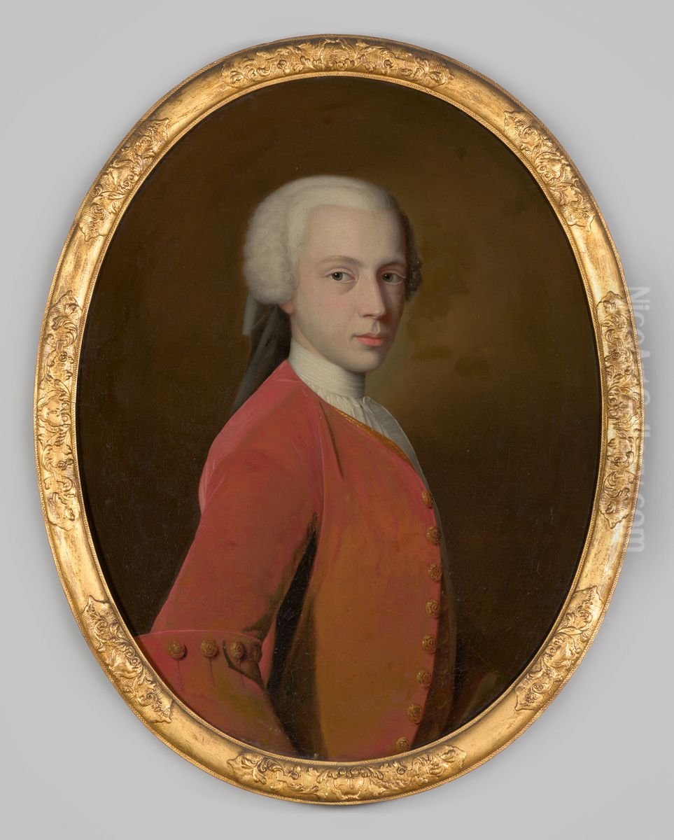 Portrait of a man, probably Hans Willem van Aylva (1722-1751) Oil Painting by Bernard Accama