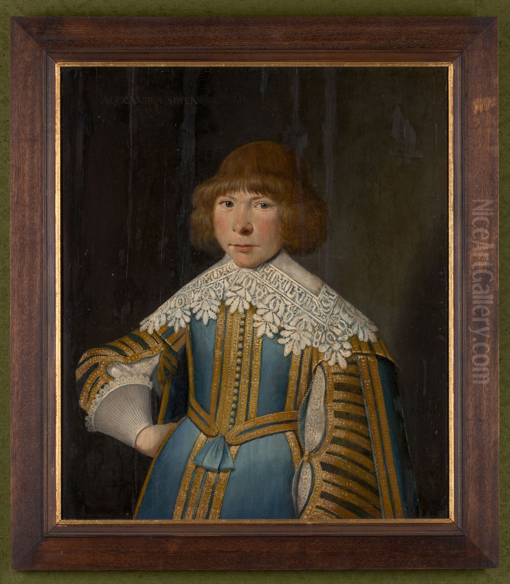 Kinderportret van Alexander van Spaen Oil Painting by Geldersch Landschap en Kasteelen