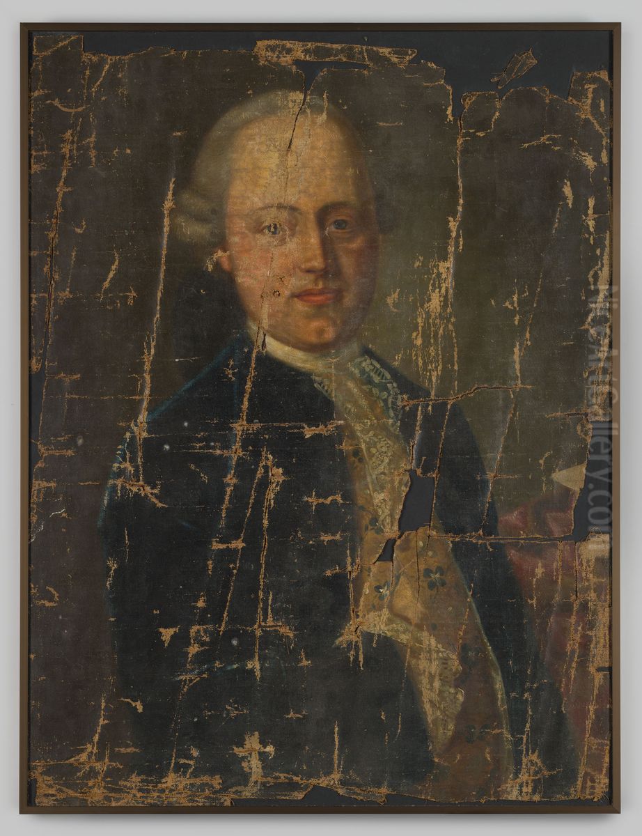 Portrait of a man, waarschijnlijk Johannes Diederik van Leeuwen (1737-1817) Oil Painting by Geldersch Landschap en Kasteelen
