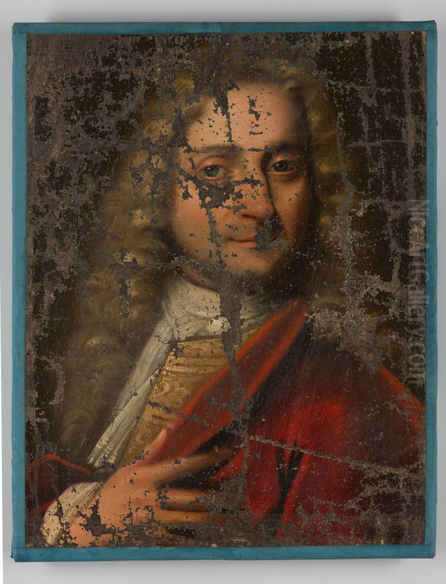 Portrait of a man, probably Johannes van Leeuwen (1656-1719) Oil Painting by Geldersch Landschap en Kasteelen