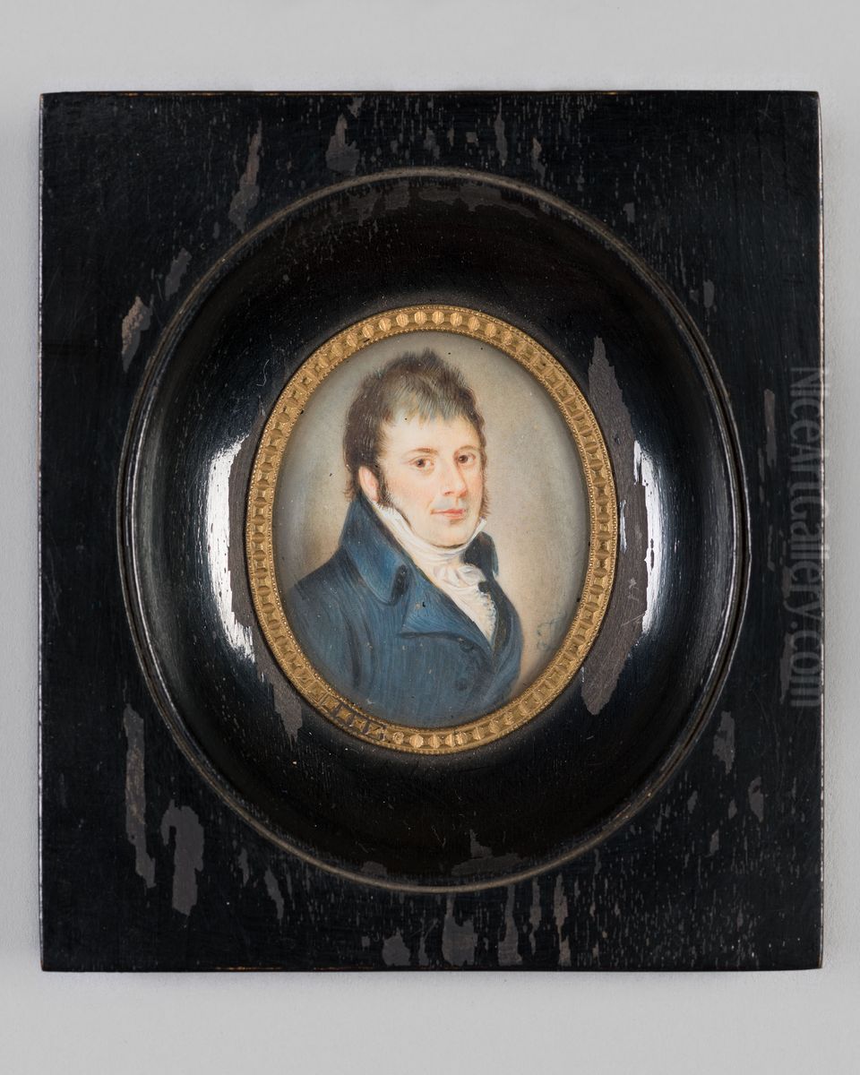 Portret van een onbekende man Oil Painting by Geldersch Landschap en Kasteelen