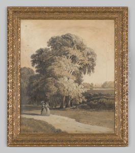 Twee vrouwen die door het landschap wandelen