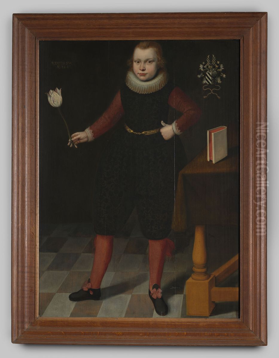 Portret van Arnold Kelffken Oil Painting by Geldersch Landschap en Kasteelen