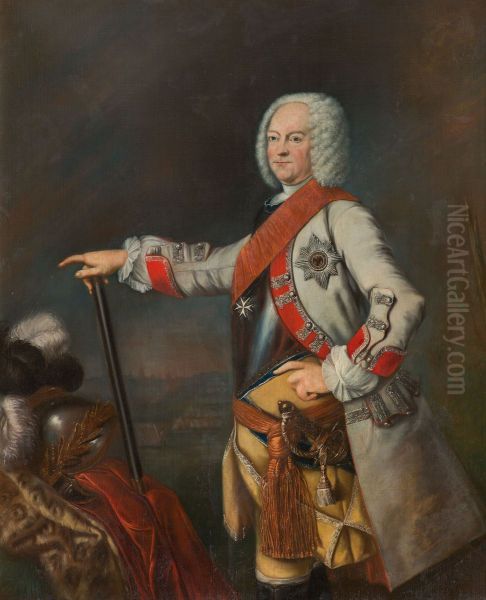 Portrait of Reinhard van Reede Ginkel (1678-1747) Oil Painting by Geldersch Landschap en Kasteelen
