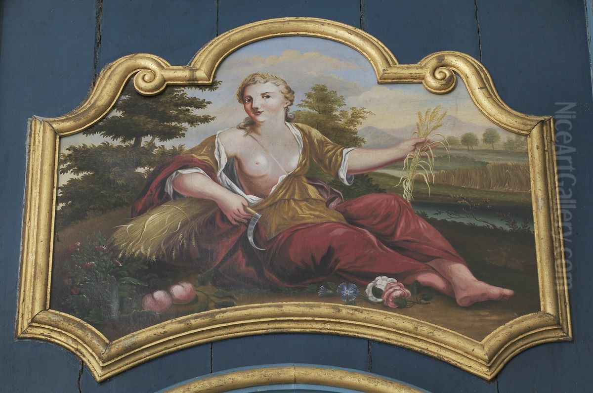 Personificatie van de zomer Oil Painting by Geldersch Landschap en Kasteelen