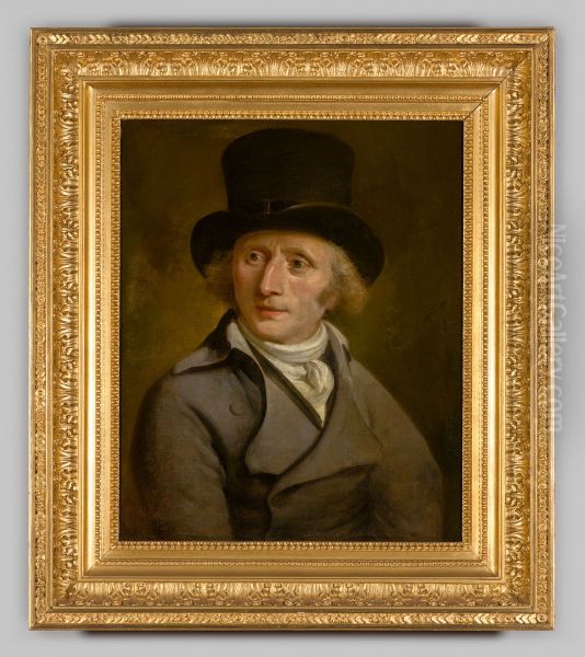 Zelfportret van Adriaan de Lelie Oil Painting by Adriaan de Lelie