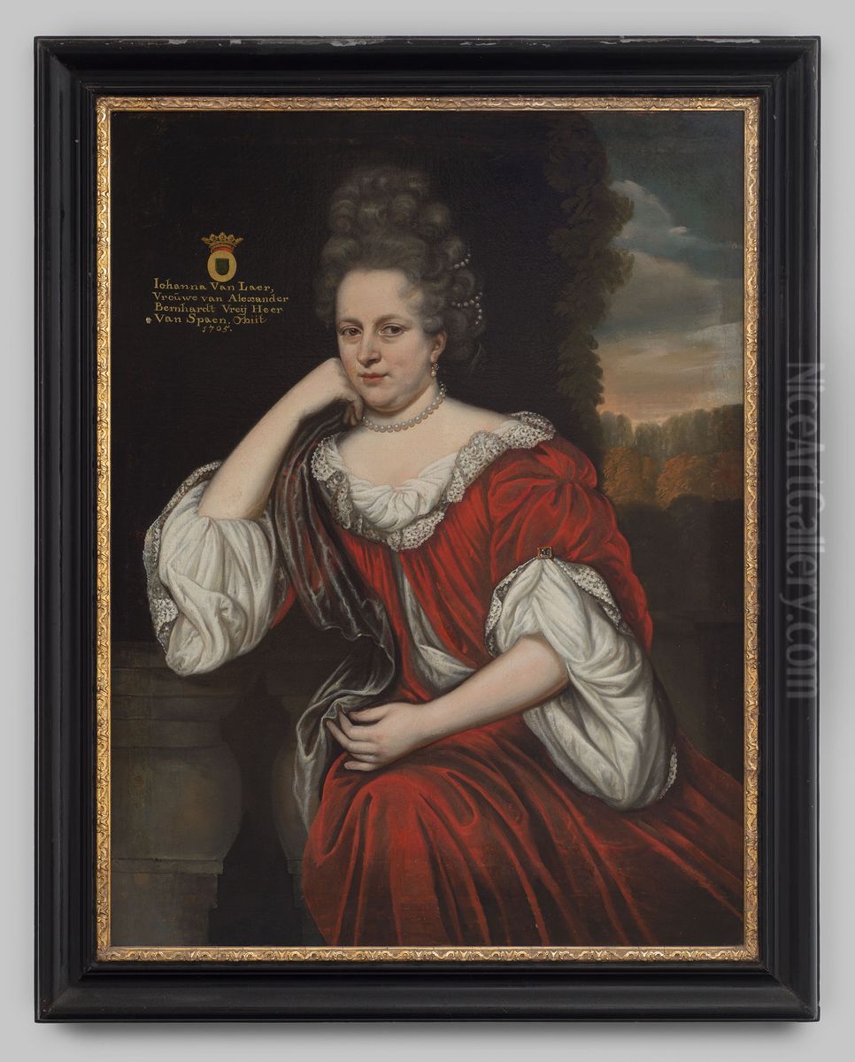 Portrait of Johanna van Laer (1679-1705) Oil Painting by Geldersch Landschap en Kasteelen