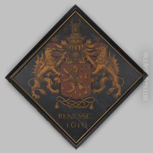 Rouwbord met het familiewapen Van Renesse