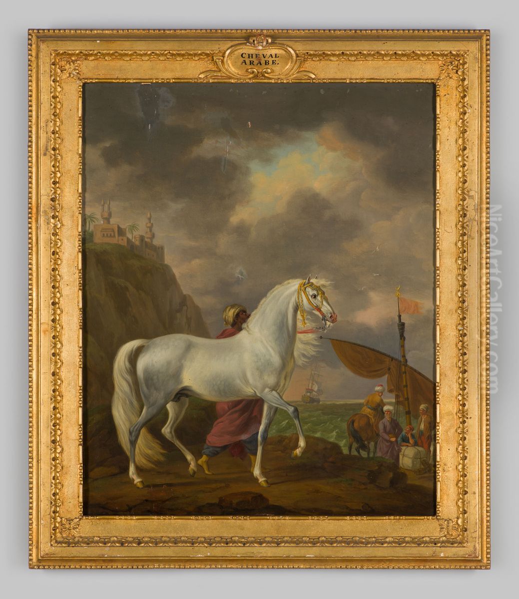 Arabisch paard Oil Painting by Tethart Philipp Christian Haag