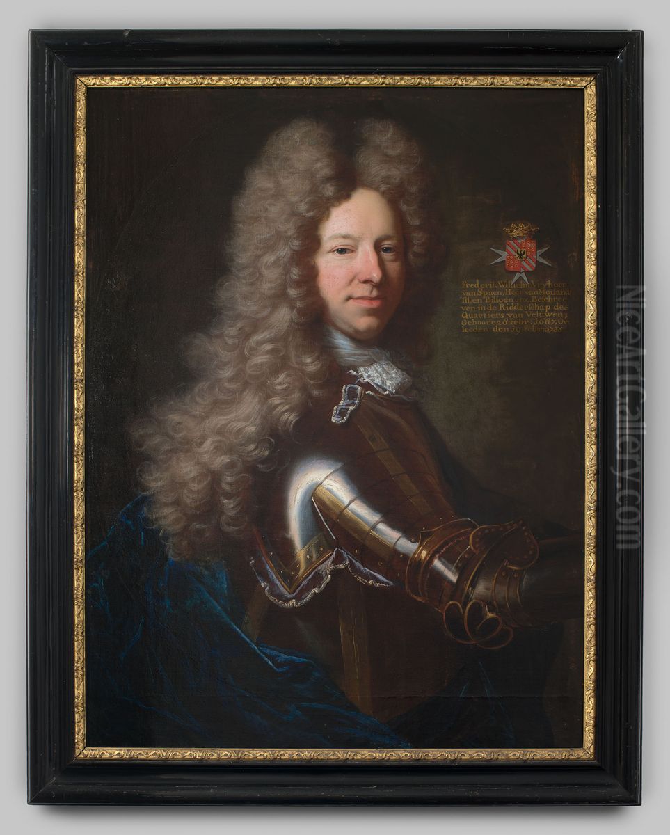 Portrait of Friedrich Wilhelm des H.R. Rijksbaron van Spaen (1667-1735) Oil Painting by Gerrit Alberts