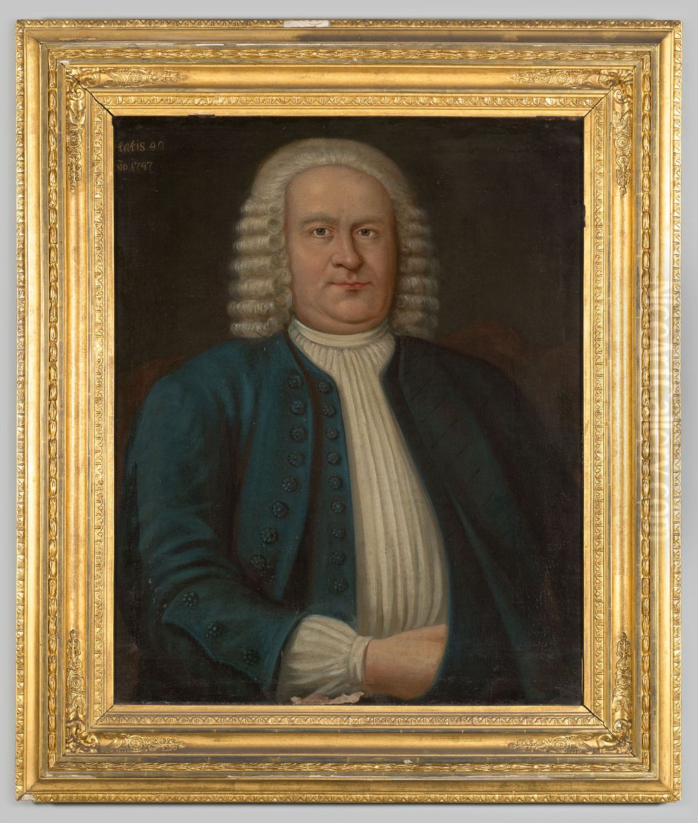 Portrait of Johann Wilhelm Gottlieb Seehausen (1698-1766) Oil Painting by Geldersch Landschap en Kasteelen