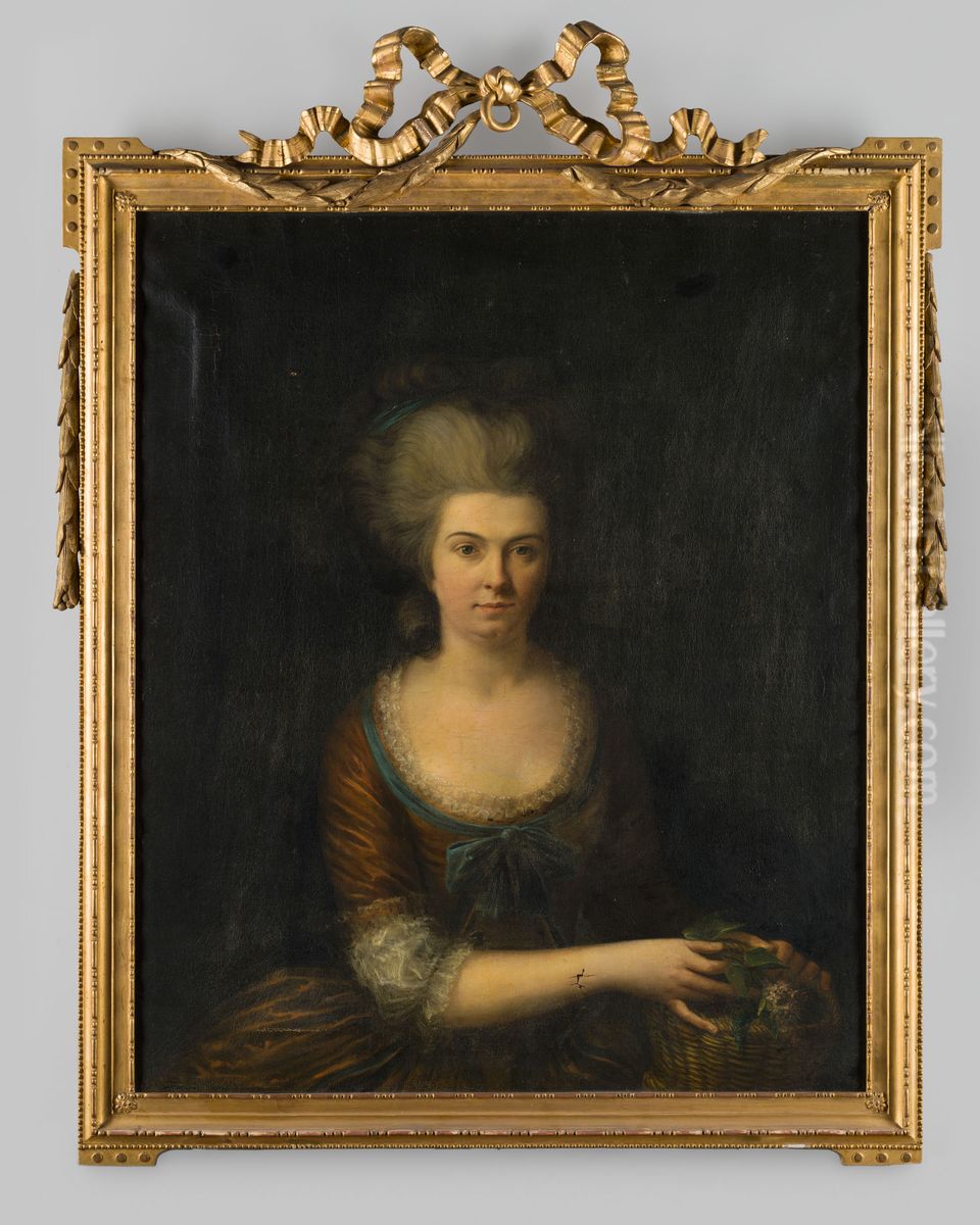 Portrait of Cornelia van Brakel (1754-1823) Oil Painting by Johann Joseph Friedrich Langenhoffel