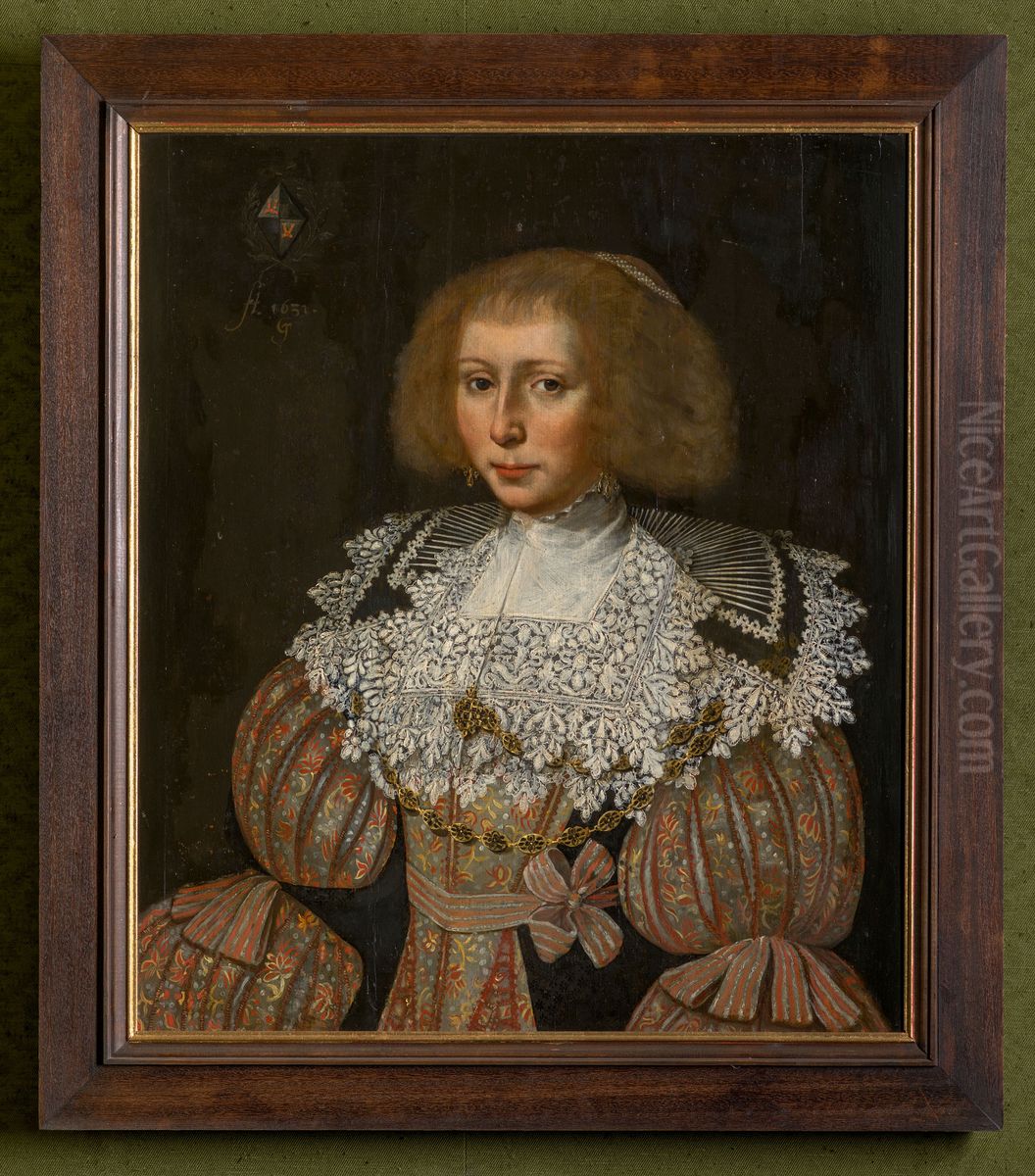 Portret van een jonge vrouw, waarschijnlijk Heilwig Vijgh Oil Painting by Geldersch Landschap en Kasteelen