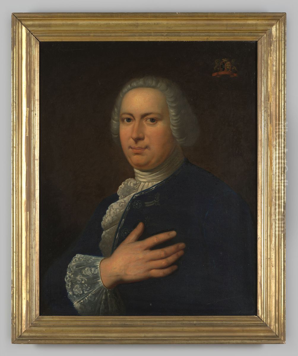 Portrait of Herman Jan van Schueren (?-1771) Oil Painting by Geldersch Landschap en Kasteelen