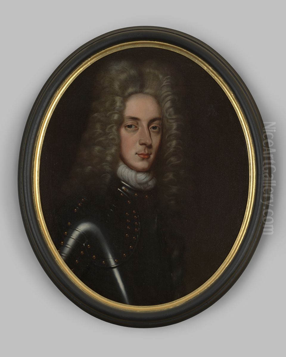 Portret van een heer in harnas Oil Painting by Gerrit Alberts