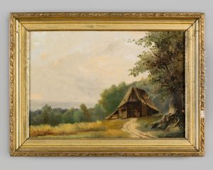 Landschap met schaapskooi