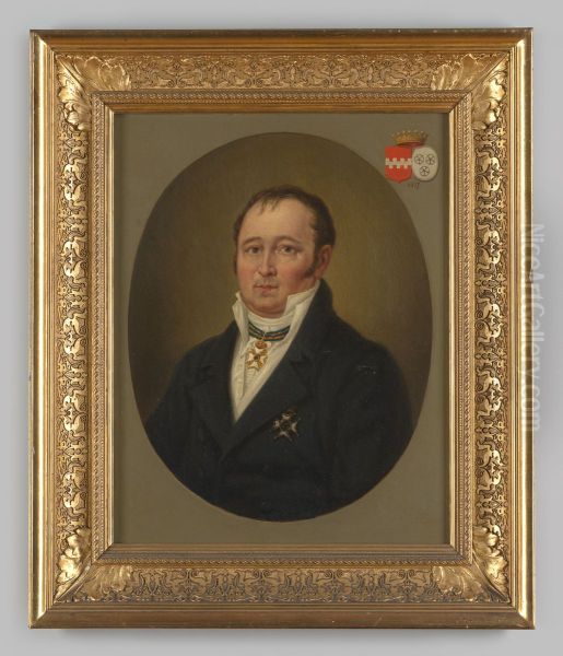 Portrait of Alexander Wilhelmus Josephus Johannes van baron Hugenpoth tot Aerdt (1780-1859) Oil Painting by Geldersch Landschap en Kasteelen