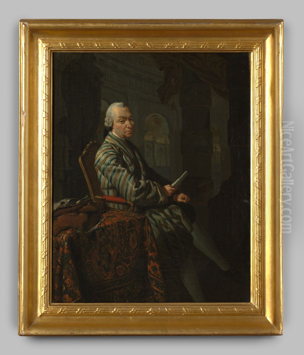 Portret van Tjaard van Aylva Oil Painting by Geldersch Landschap en Kasteelen