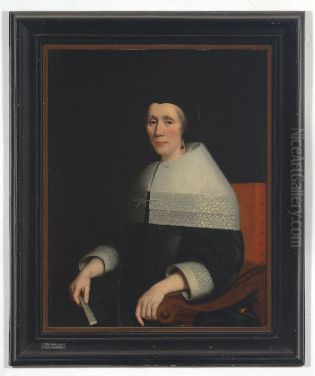 Portrait of Elisabeth van Druenen ( -1686) Oil Painting by Nicolaes Maes