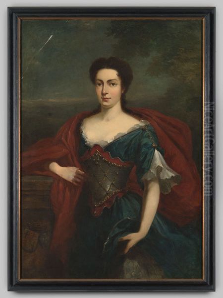 Portrait of Anna Constantia van Sevenaer (1703-1747) Oil Painting by Geldersch Landschap en Kasteelen