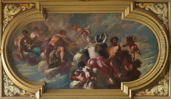 Mythologische voorstelling met Jupiter Oil Painting by Mattheus Terwesten
