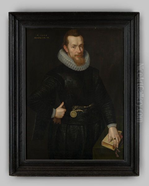 Portret van Johan Kelffken Oil Painting by Gotthardt Wedig
