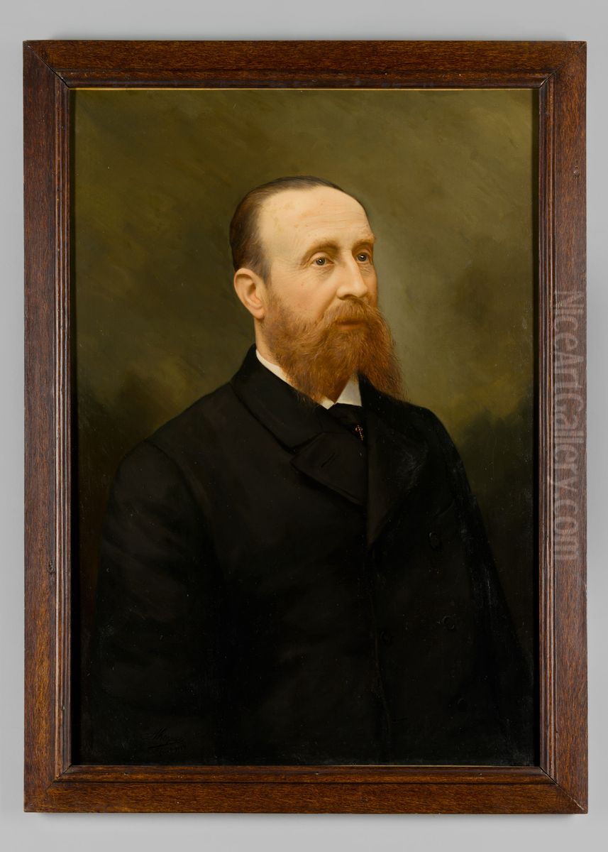 Portrait of Paulus Antonij van der Borch tot Verwolde (1844-1901) Oil Painting by Henricus Aloysius Wilhelminus Maria Bogaerts