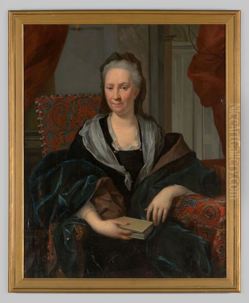 Portret van Catharina de Hochepied Oil Painting by Nikolaas Verkolje