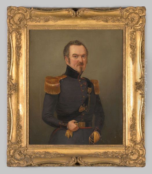 Portrait of Jacobus Gijsbertus Bouwens van Horssen (1813-1879) Oil Painting by Geldersch Landschap en Kasteelen